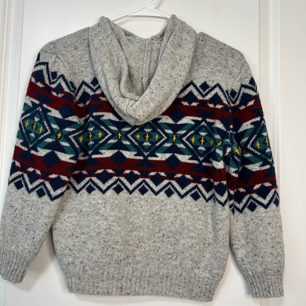 Boys Hooded Sweater Gray Red Navy Blue NWOT Size M (7-8) - Picture 2 of 2